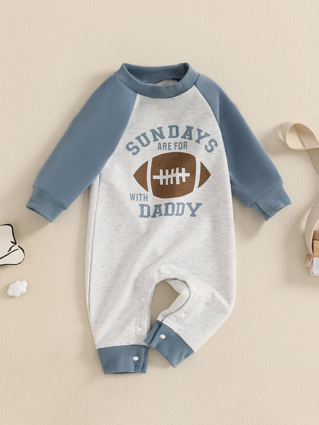 Newborn Baby Boy Football Season Jumpsuit Sundays are for Football with Daddy Sweatshirt Romper Playsuit Fall Clothes