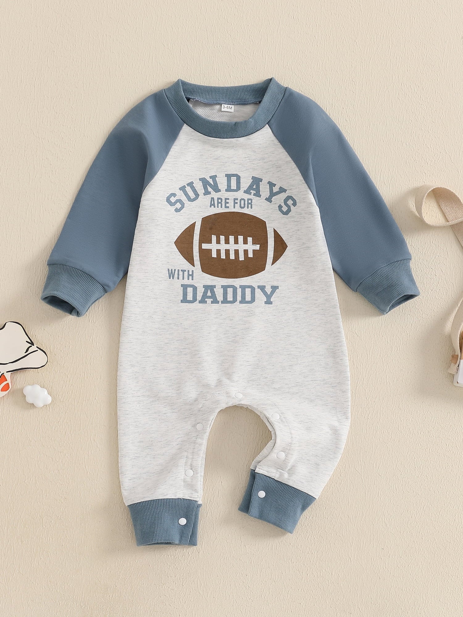 Newborn Baby Boy Football Season Jumpsuit Sundays are for Football with Daddy Sweatshirt Romper Playsuit Fall Clothes