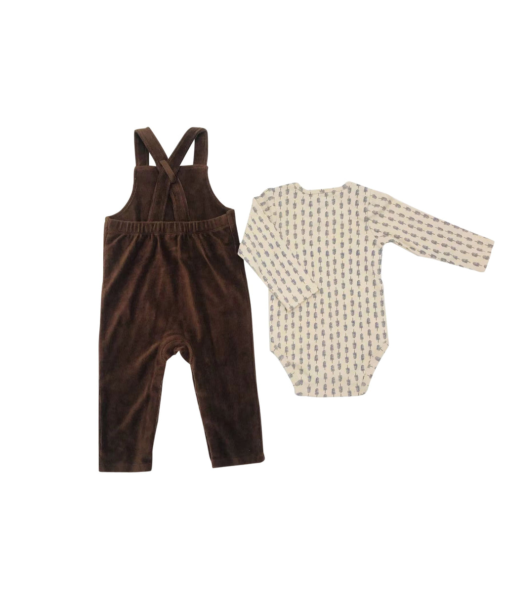 Chick Pea Baby Girl 2 Pc Overall Outift Set, Sizes 12 Months-24 Months