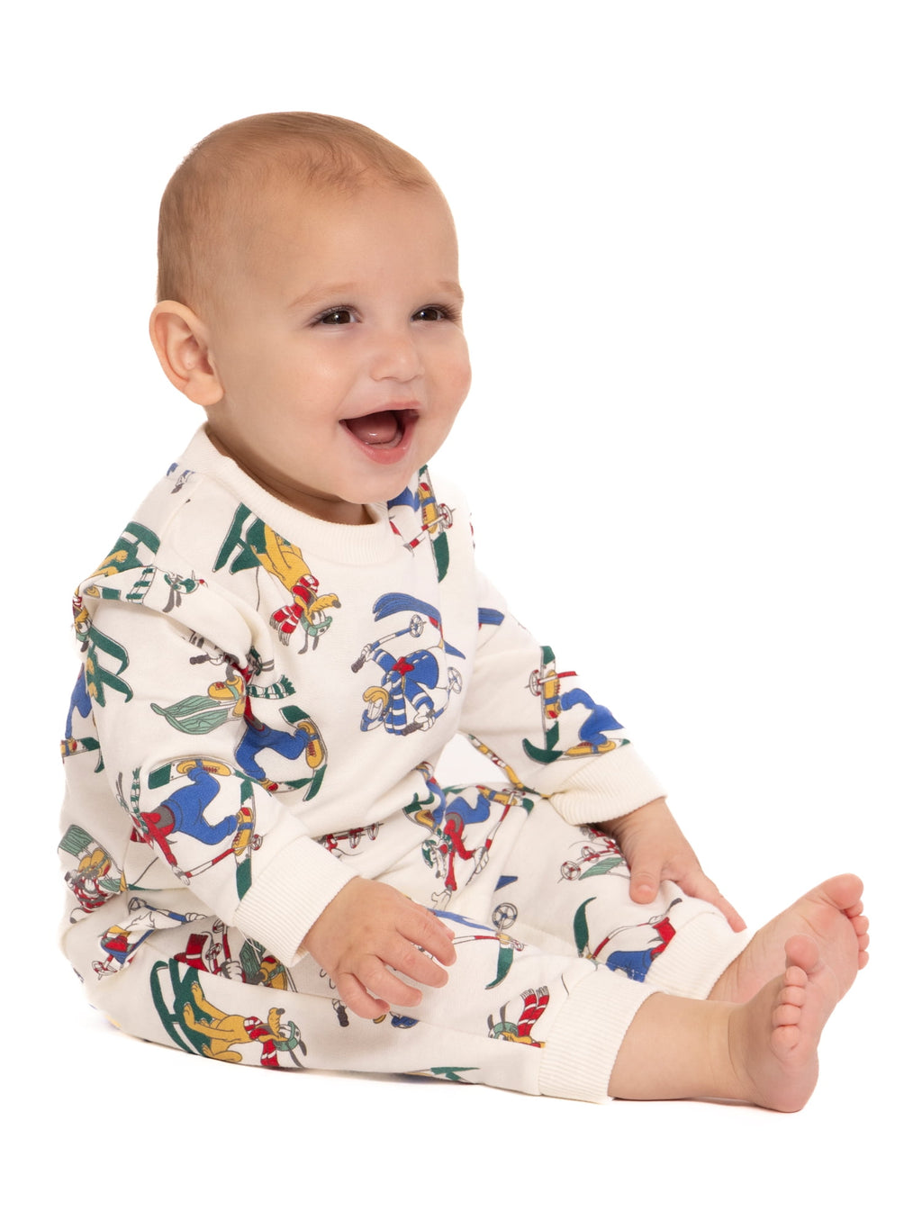 Mickey and Friends Baby Allover Print Romper with Long Sleeves, Sizes 0/3M-24M