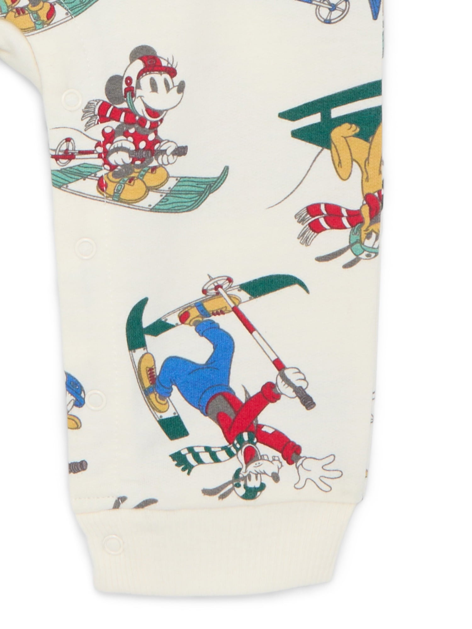 Mickey and Friends Baby Allover Print Romper with Long Sleeves, Sizes 0/3M-24M