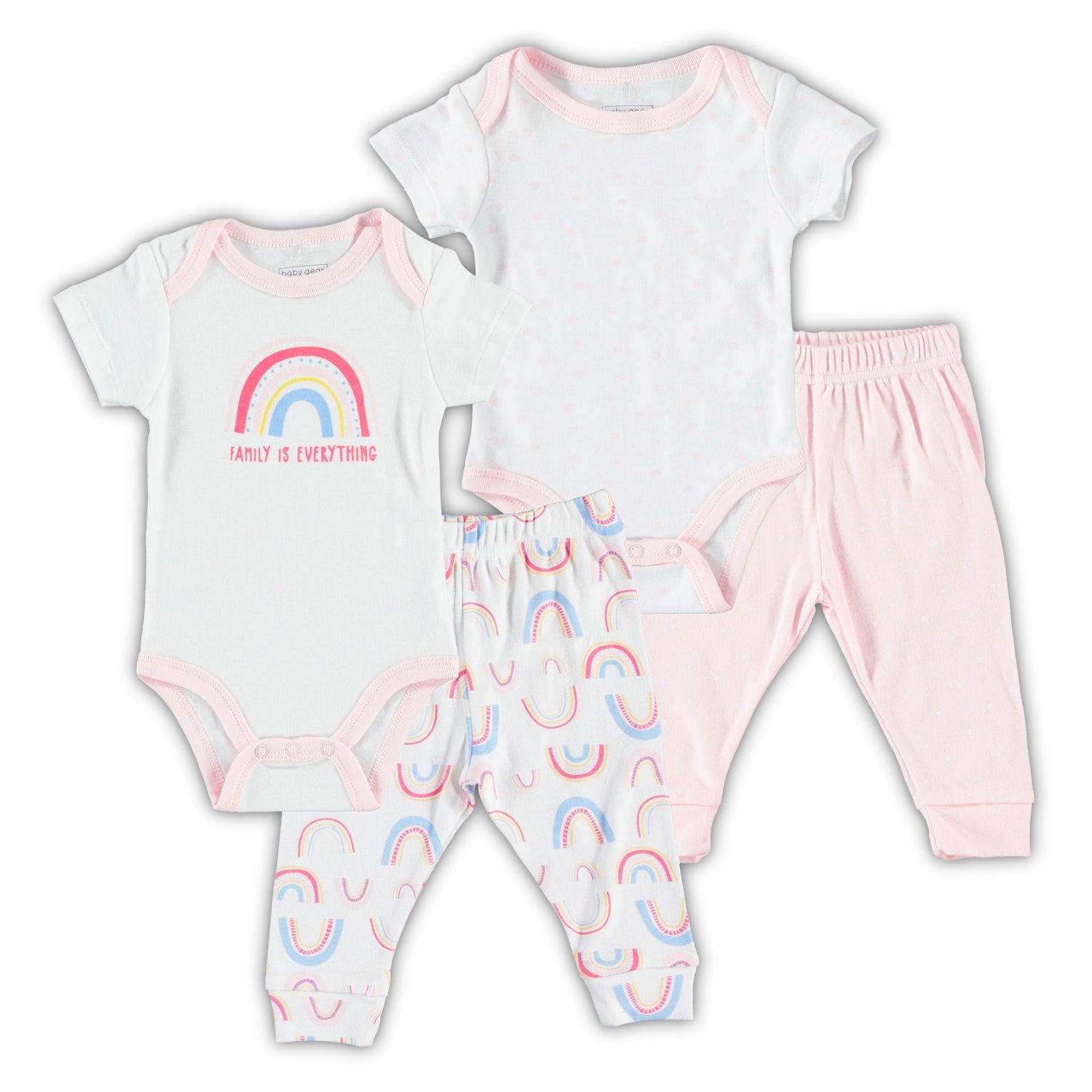 Baby Gear Baby Girl 4 PC Jogger Set, Sizes Newborn-9 Months