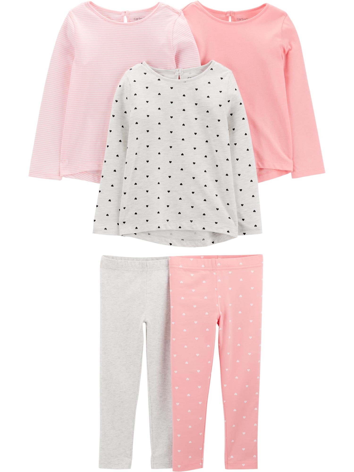 Carter's Child of Mine Baby and Toddler Girl Outfit Set, 5-Piece, Sizes 12M-5T