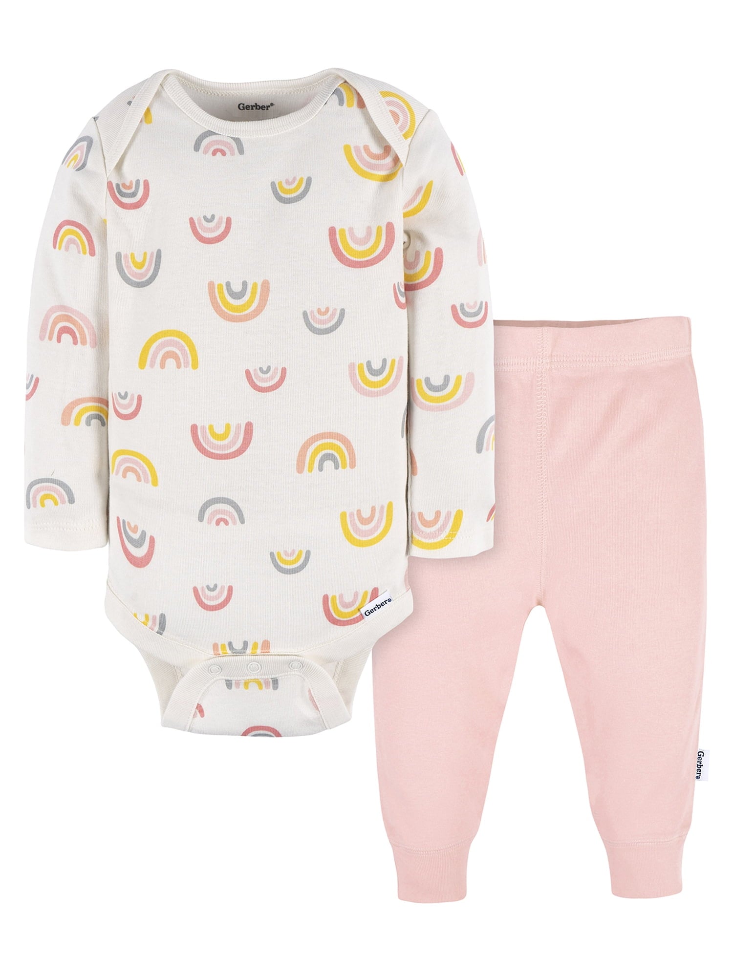 Gerber Gender Neutral Long Sleeve and Pant Outfit Set, 2-Piece, Sizes 0/3 Months - 12 Months