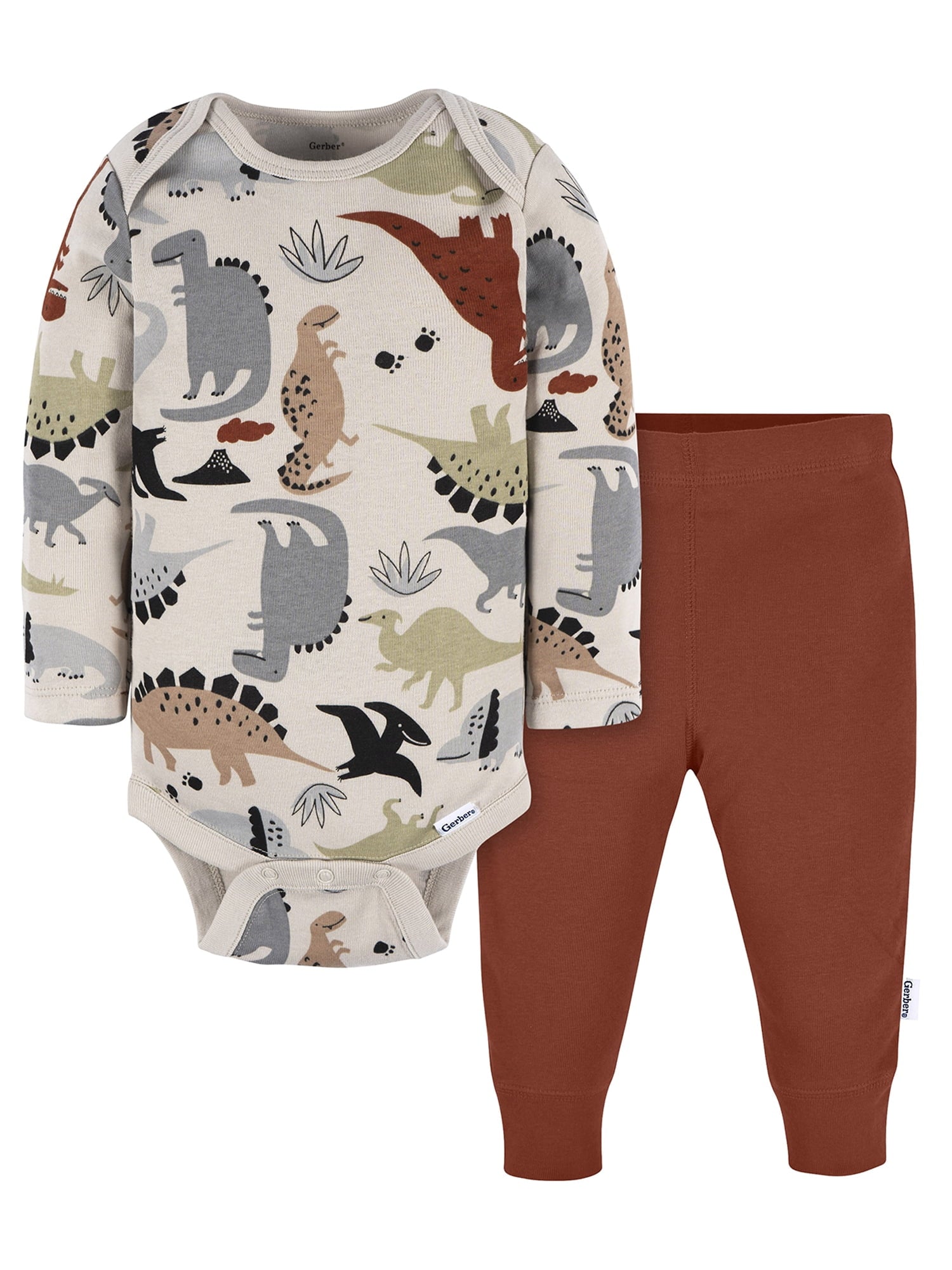 Gerber Gender Neutral Long Sleeve and Pant Outfit Set, 2-Piece, Sizes 0/3 Months - 12 Months