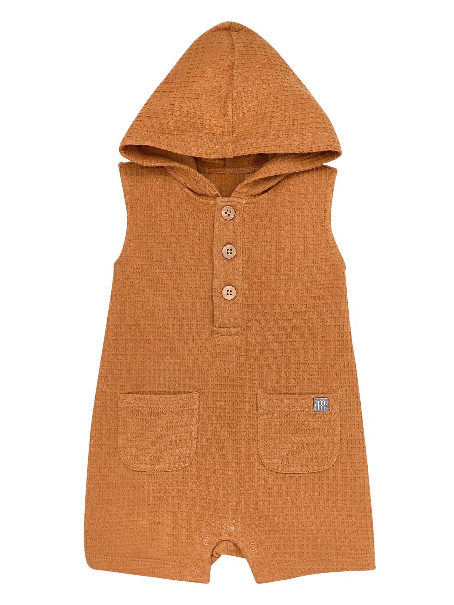 Modern Moments by Gerber Baby Boy Cotton Hooded Sleeveless Romper, Sizes 0/3 Months - 24 Months