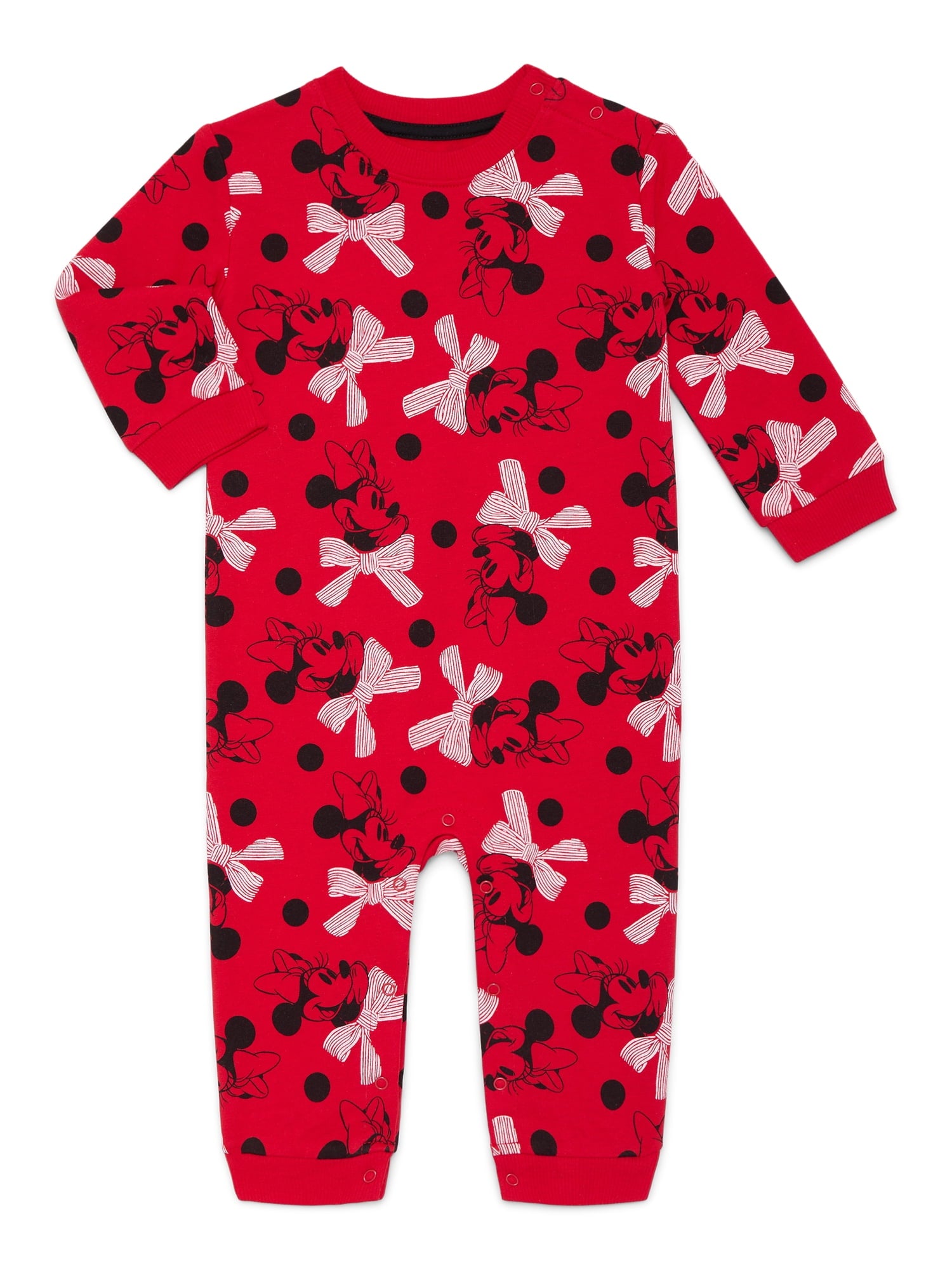 Mickey and Friends Baby Allover Print Romper with Long Sleeves, Sizes 0/3M-24M