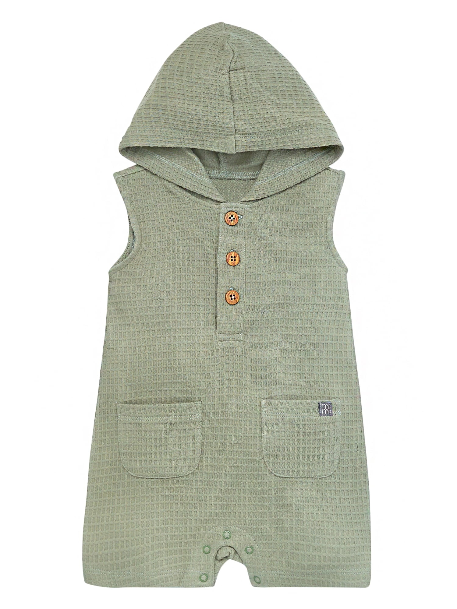 Modern Moments by Gerber Baby Boy Cotton Hooded Sleeveless Romper, Sizes 0/3 Months - 24 Months