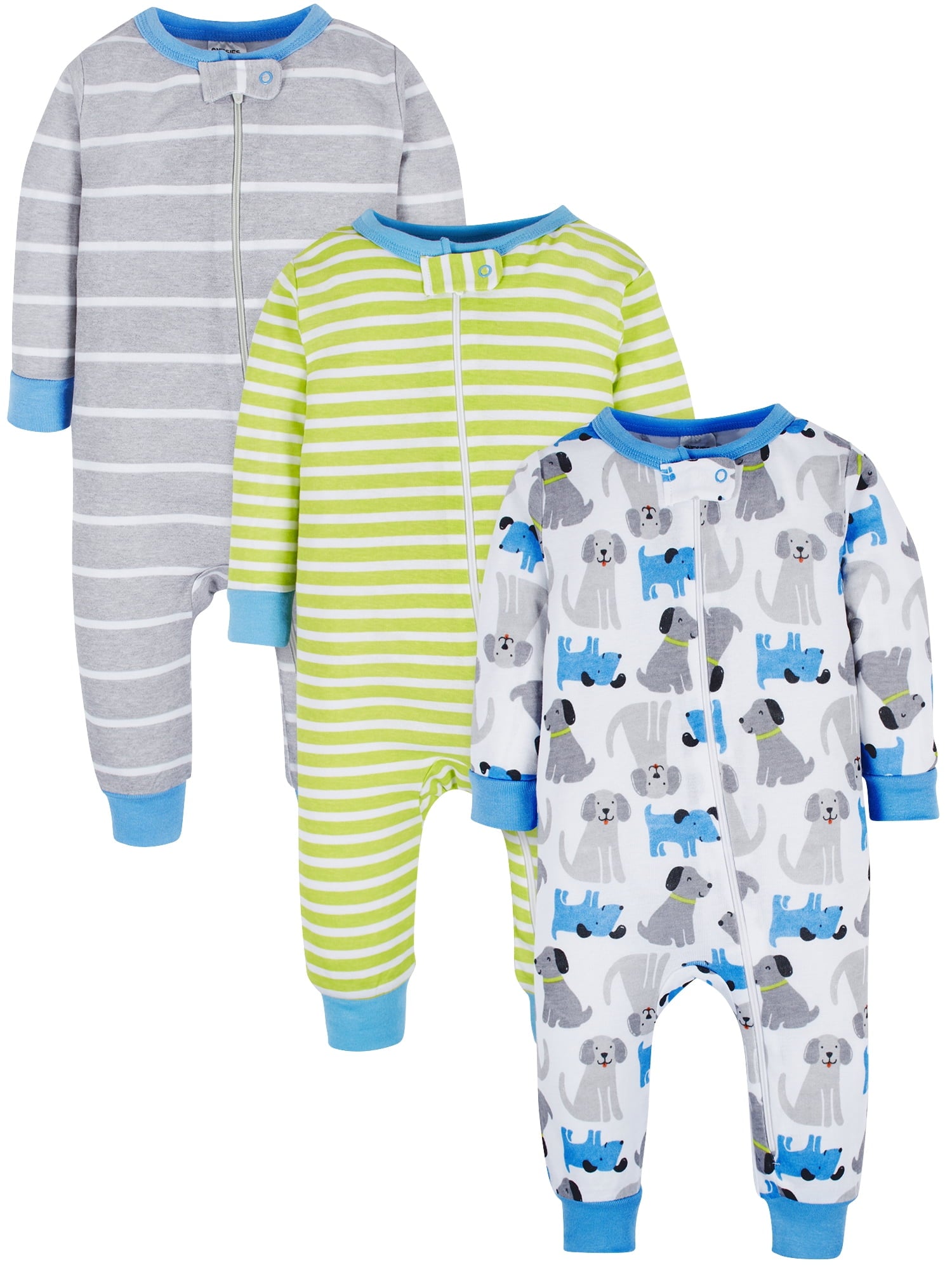 Onesies Brand Gender Neutral Footless Unionsuits, 3-Pack, Sizes 0/3 Months - 5T