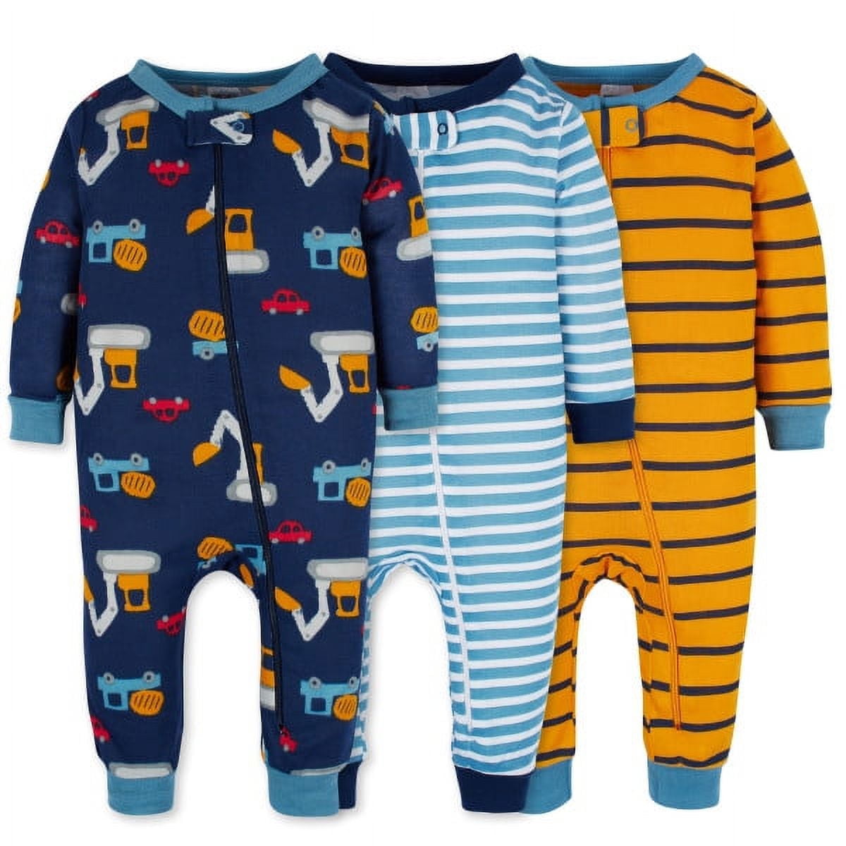 Onesies Brand Gender Neutral Footless Unionsuits, 3-Pack, Sizes 0/3 Months - 5T