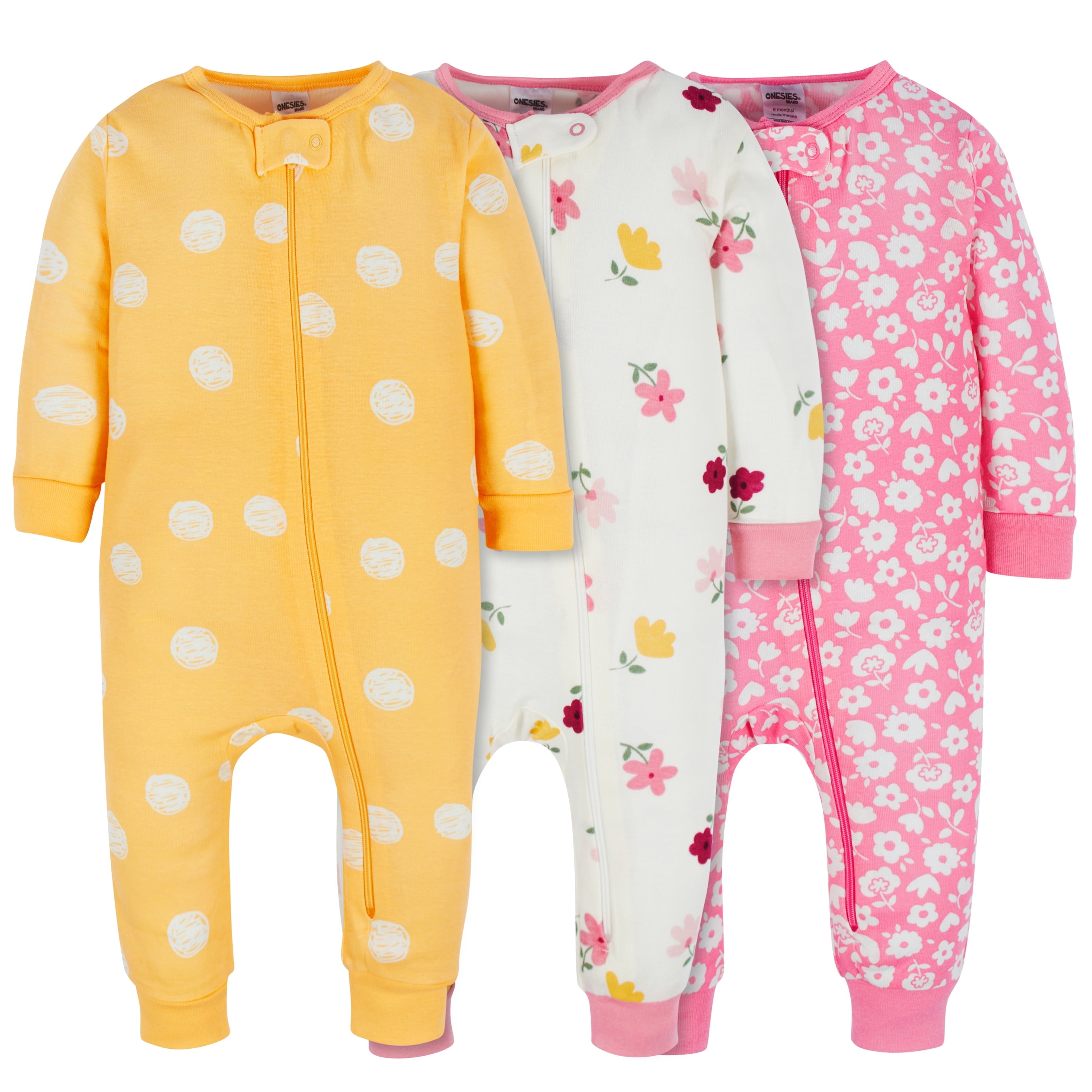 Onesies Brand Gender Neutral Footless Unionsuits, 3-Pack, Sizes 0/3 Months - 5T