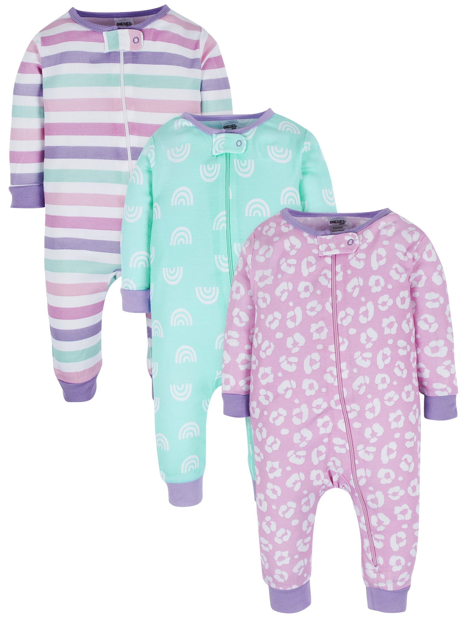 Onesies Brand Gender Neutral Footless Unionsuits, 3-Pack, Sizes 0/3 Months - 5T