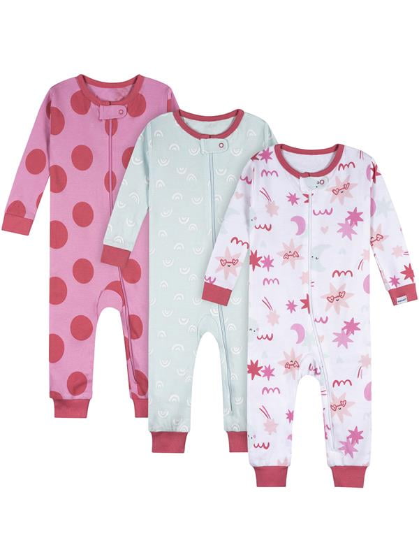 Onesies Brand Gender Neutral Footless Unionsuits, 3-Pack, Sizes 0/3 Months - 5T