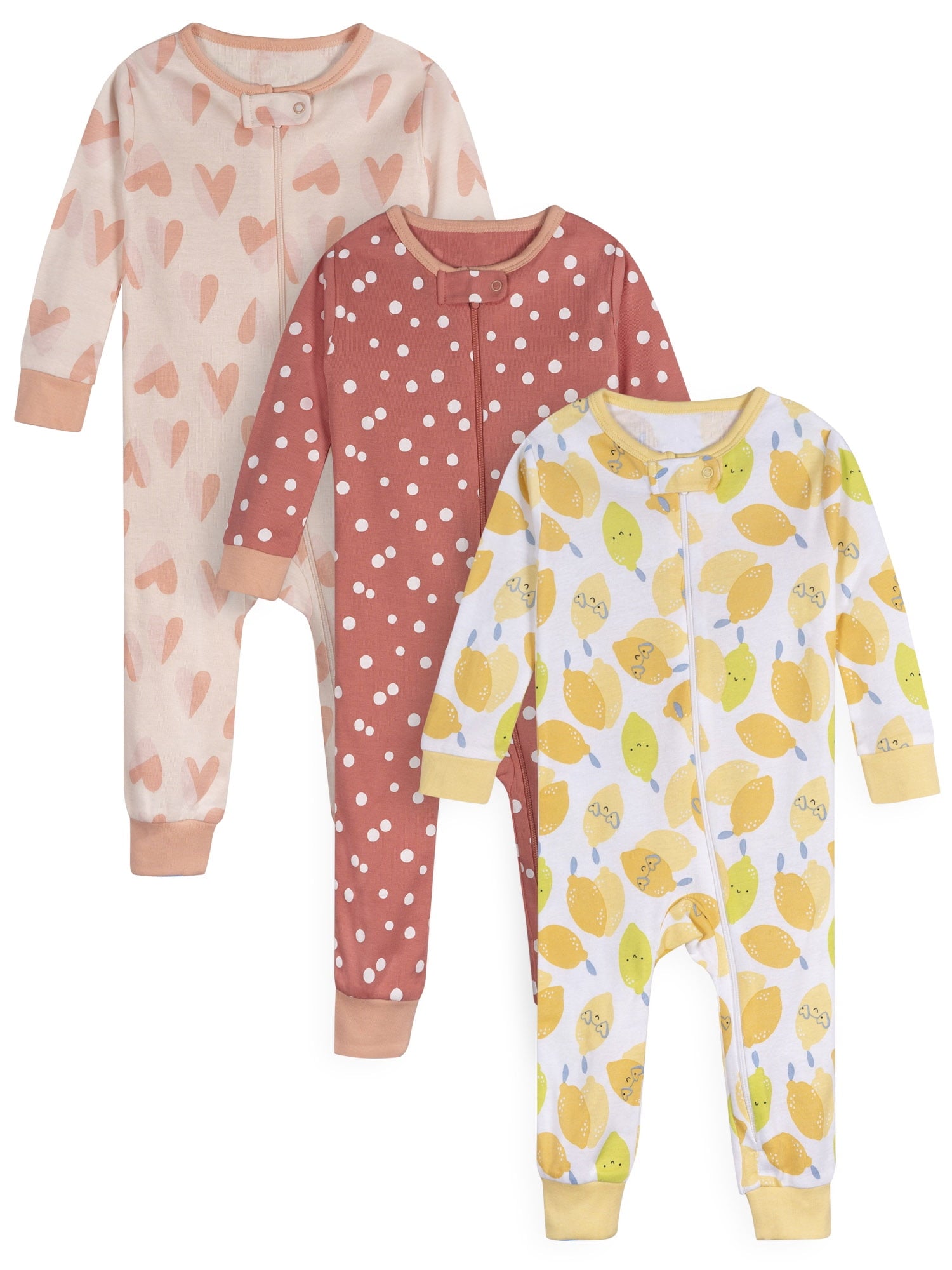 Onesies Brand Gender Neutral Footless Unionsuits, 3-Pack, Sizes 0/3 Months - 5T