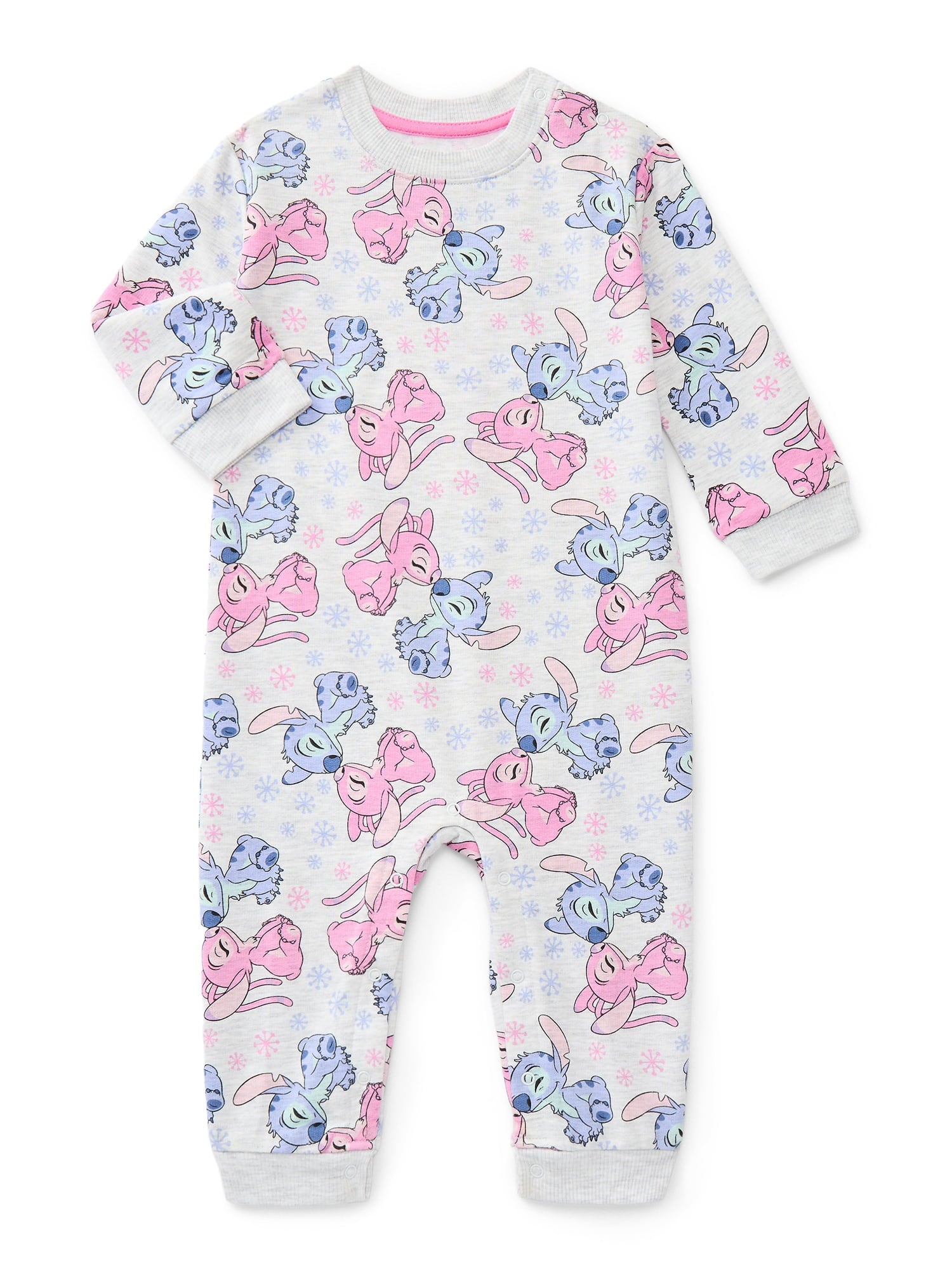 Mickey and Friends Baby Allover Print Romper with Long Sleeves, Sizes 0/3M-24M