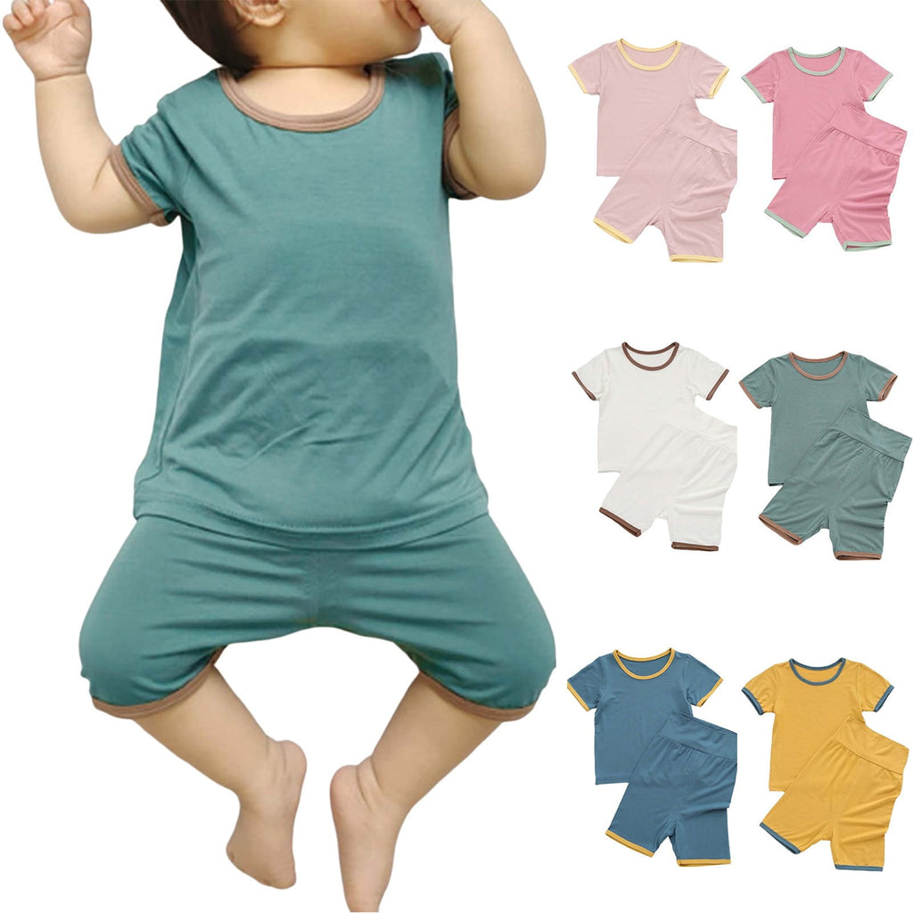 Unisex Baby Romper Jumpsuit Organic Cotton One-piece Summr Short Sleeve Shortall Toddler Boys Girls Casual Solid Coverall Overalls Navy qILAKOG Size 10-16 Months