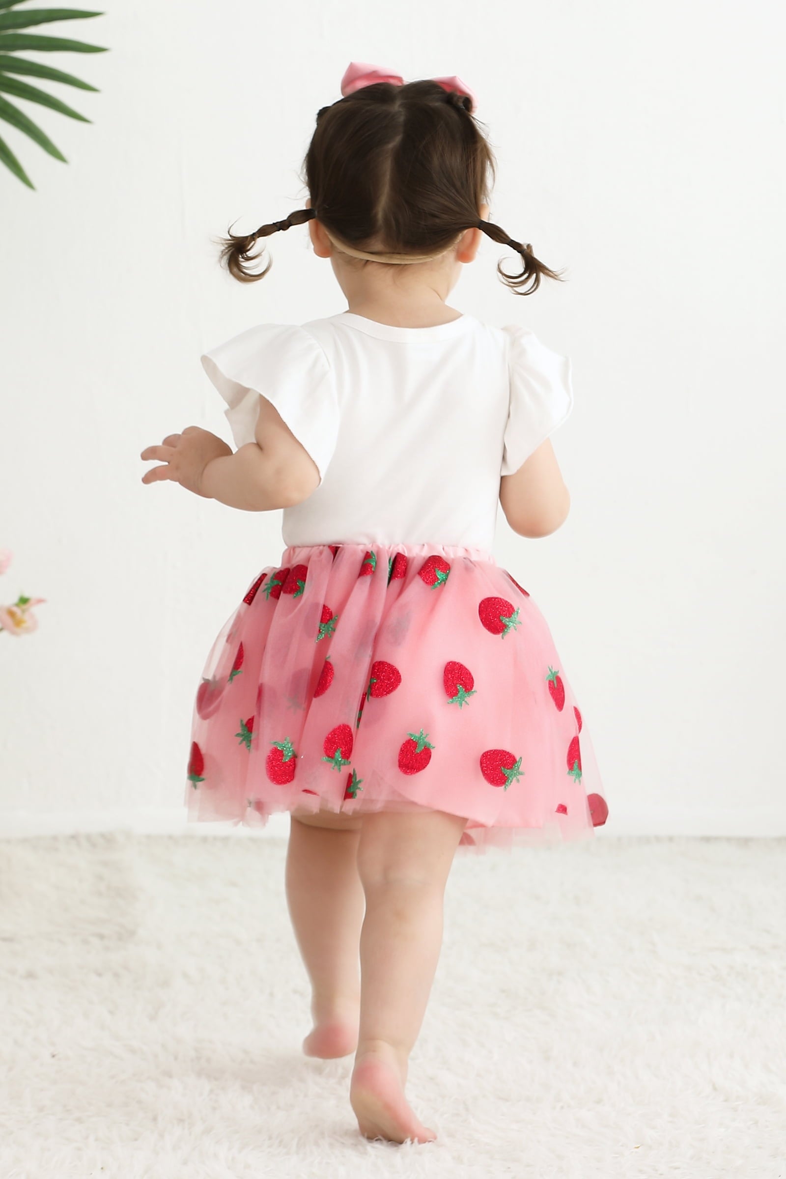 Younger Tree Baby Girl My First Birthday Dress Outfit Cute Short Sleeve Top Pink Princess Tutu Skirt Set for 12-18 Months